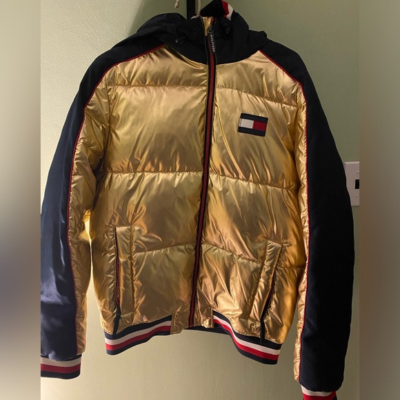 Tommy Hilfiger gold puffer coat men’s medium new without tags